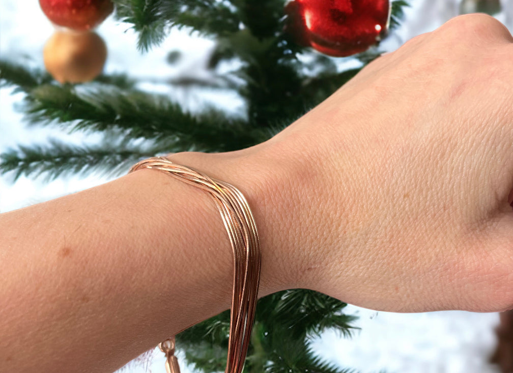 Rose Gold 14 Carat Vermeil Shimmer Bracelet