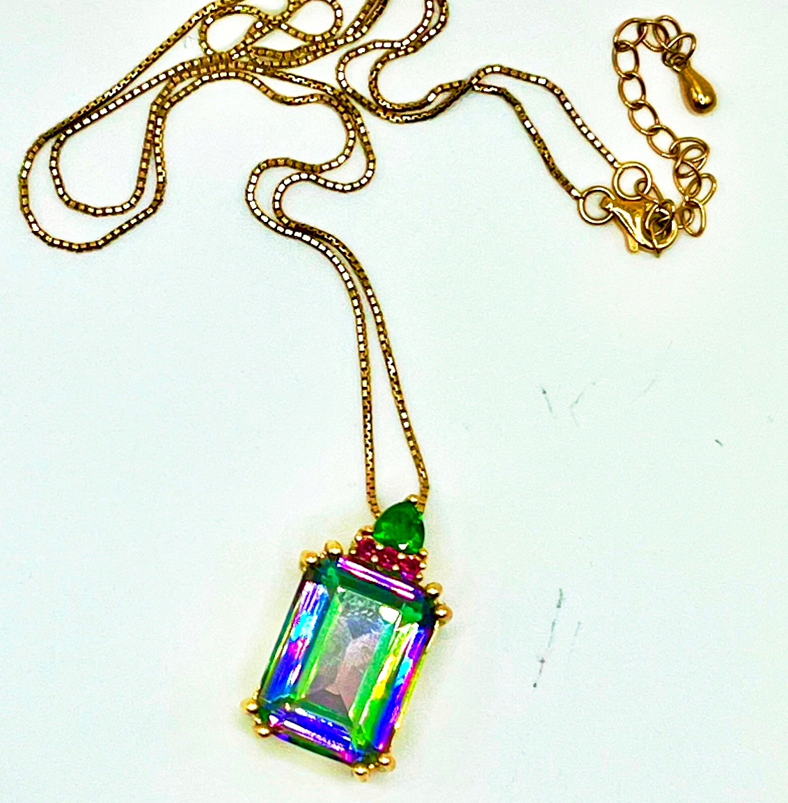 Mystic Rainbow Topaz (lab) Necklace