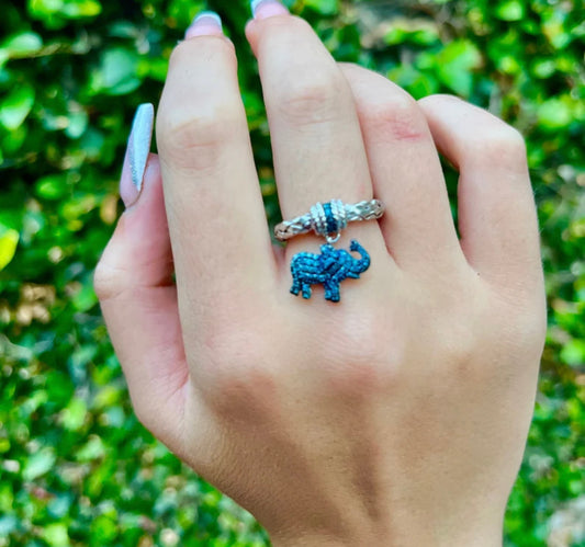 Unique Dangling Elephant Ring!