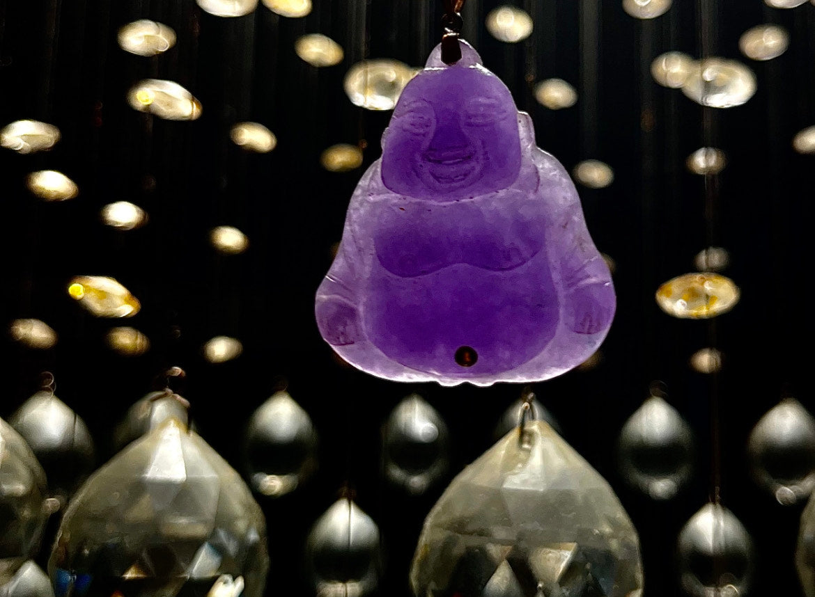 Vintage Genuine Amethyst Buddha Necklace Pendant