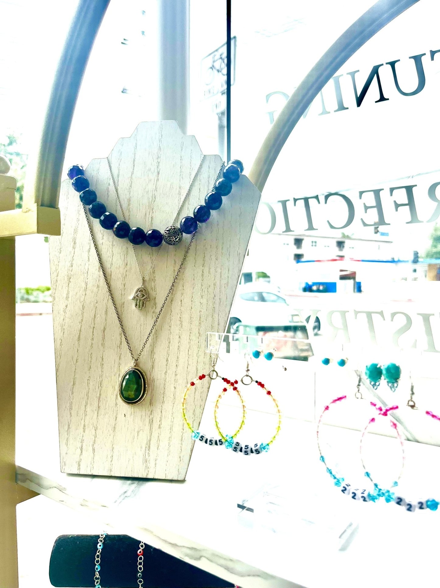 Handmade genuine amethyst and sterling silver statement necklace - Sun Angel Jewelry