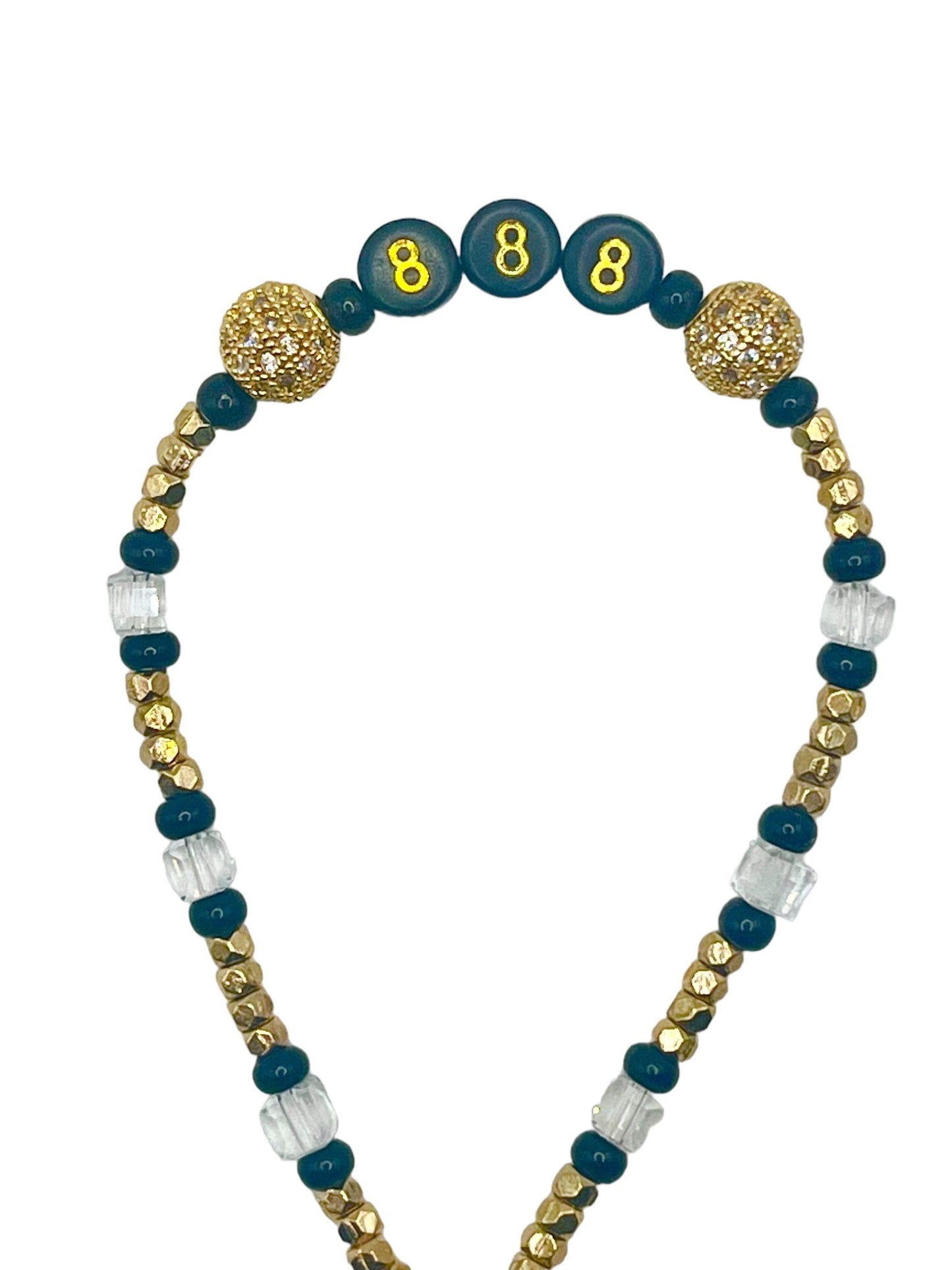 Handmade Swarovski angel number 888 stretch cord bracelet - Sun Angel Jewelry