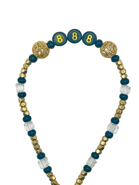 Handmade Swarovski angel number 888 stretch cord bracelet - Sun Angel Jewelry