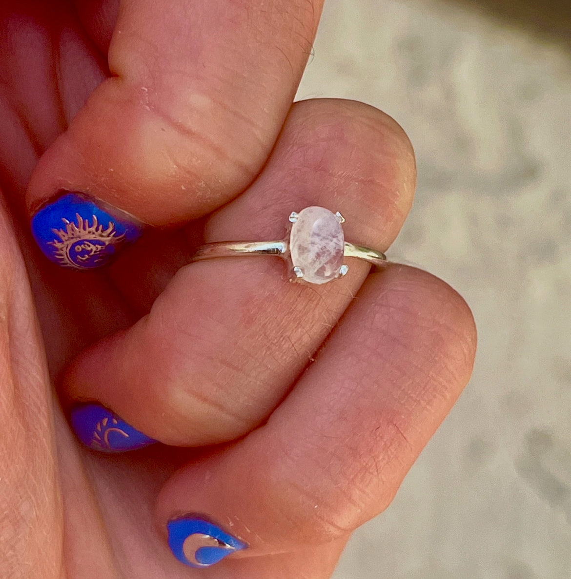 Dainty Moonstone Stack Ring