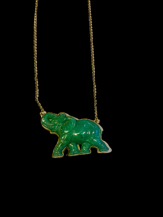 Genuine Jade Elephant Luck Necklace