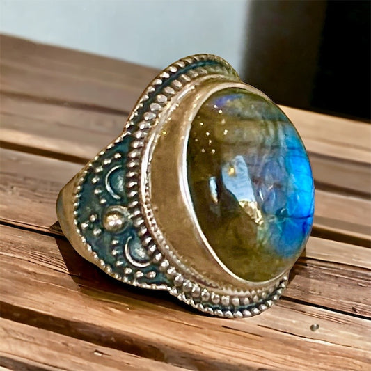 Bohemian Moonstone Statement Ring