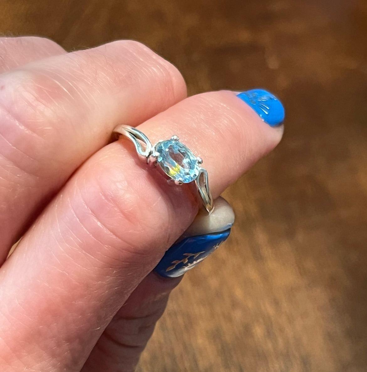 Dainty Blue Topaz Ring