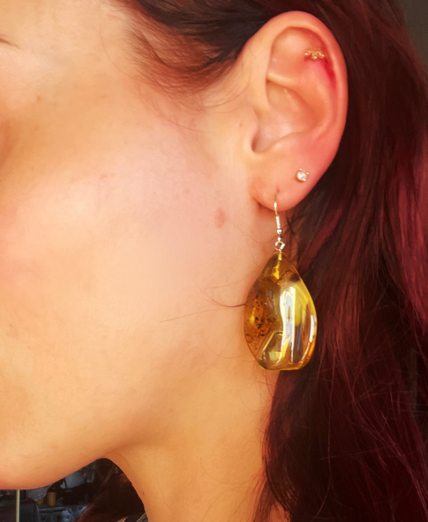 Amber Tear Earrings