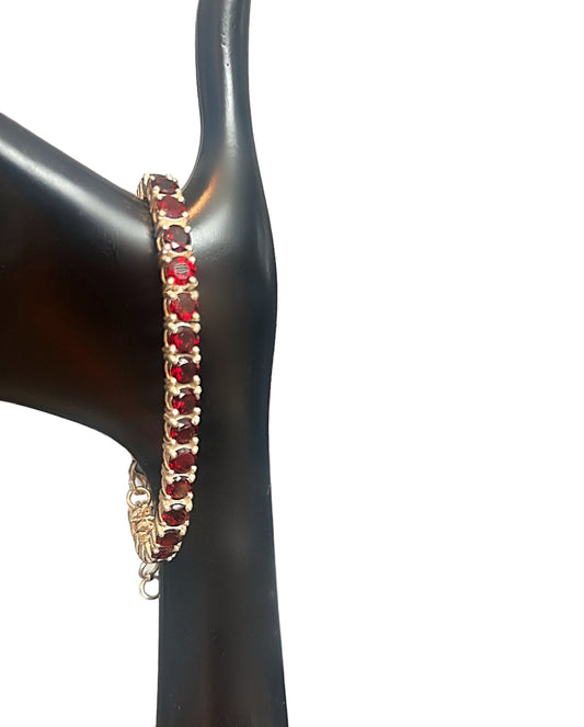 Red Garnet Tennis Bracelet