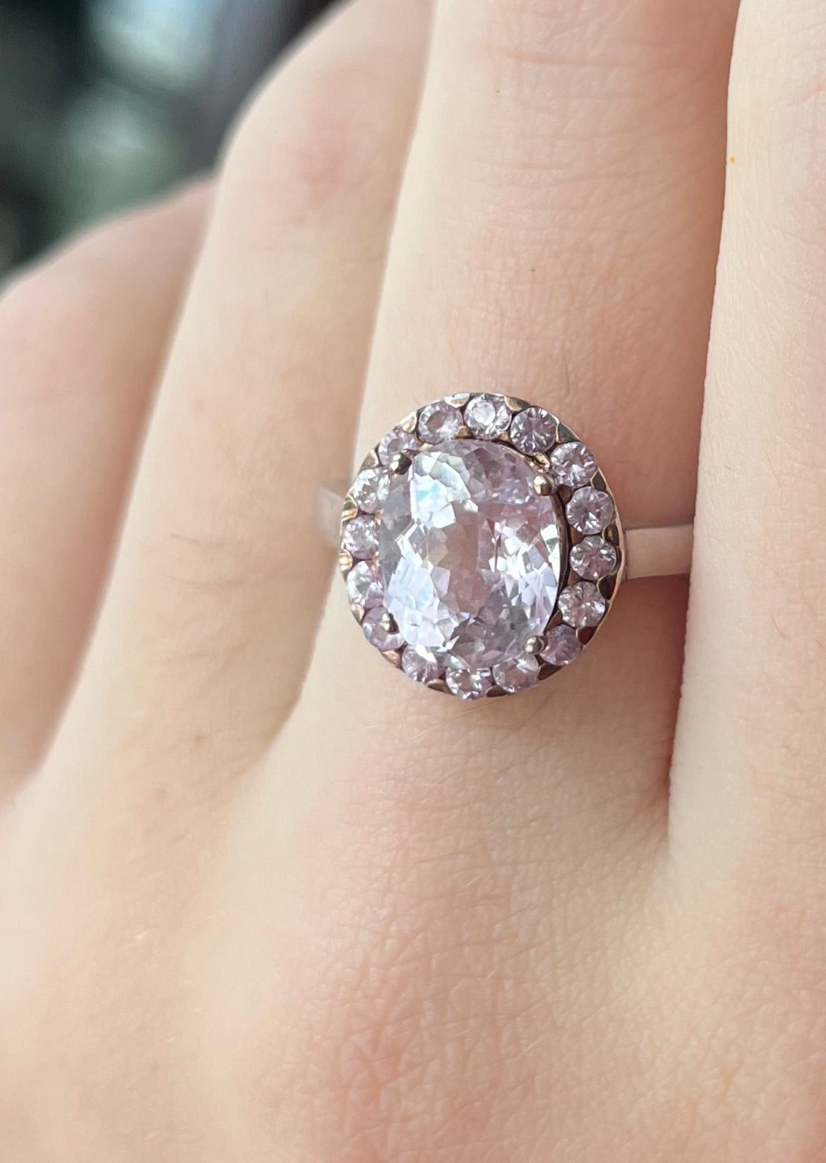 Pink Halo CZ Ring