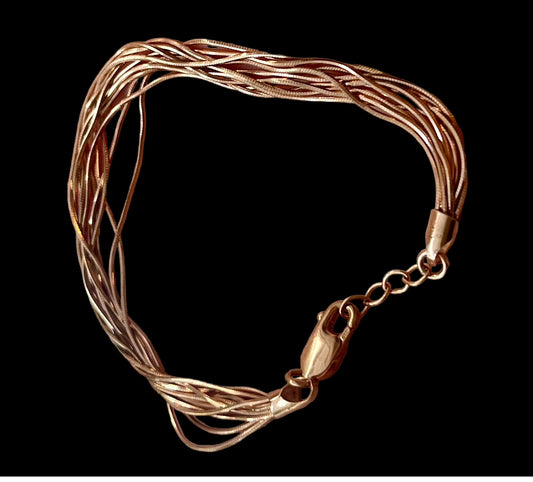 Rose Gold 14 Carat Vermeil Shimmer Bracelet