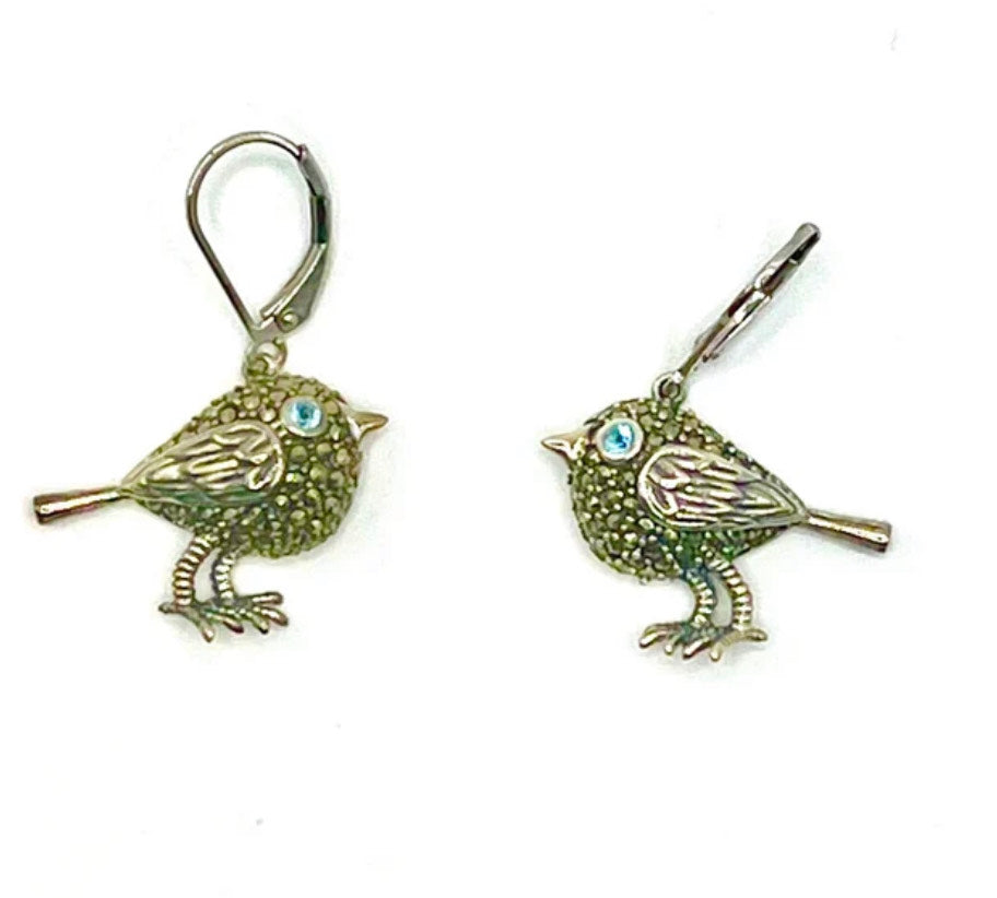 Sterling Silver Love Bird Earrings