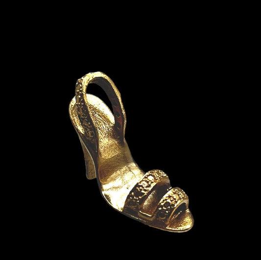 14K Gold Retro High-Heel Shoe Charm - Sun Angel Jewelry