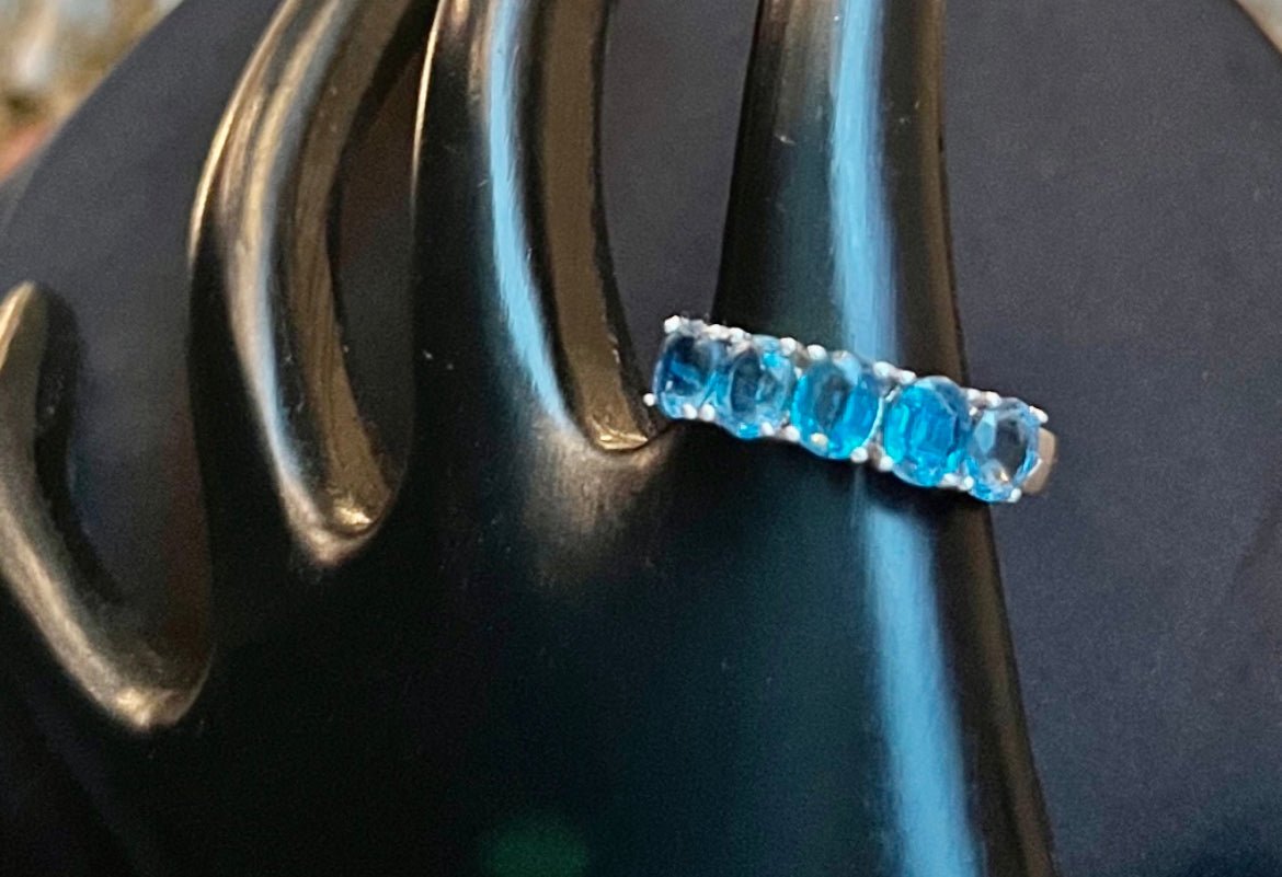 Aqua Eternity Band - Sun Angel Jewelry