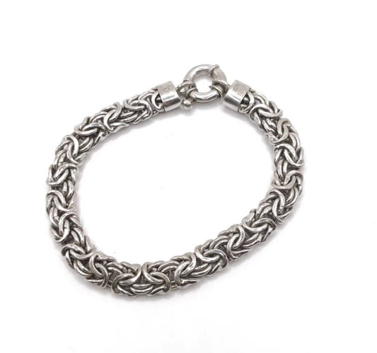 Genuine Sterling Silver Byzantine Woven Bracelet - Sun Angel Jewelry