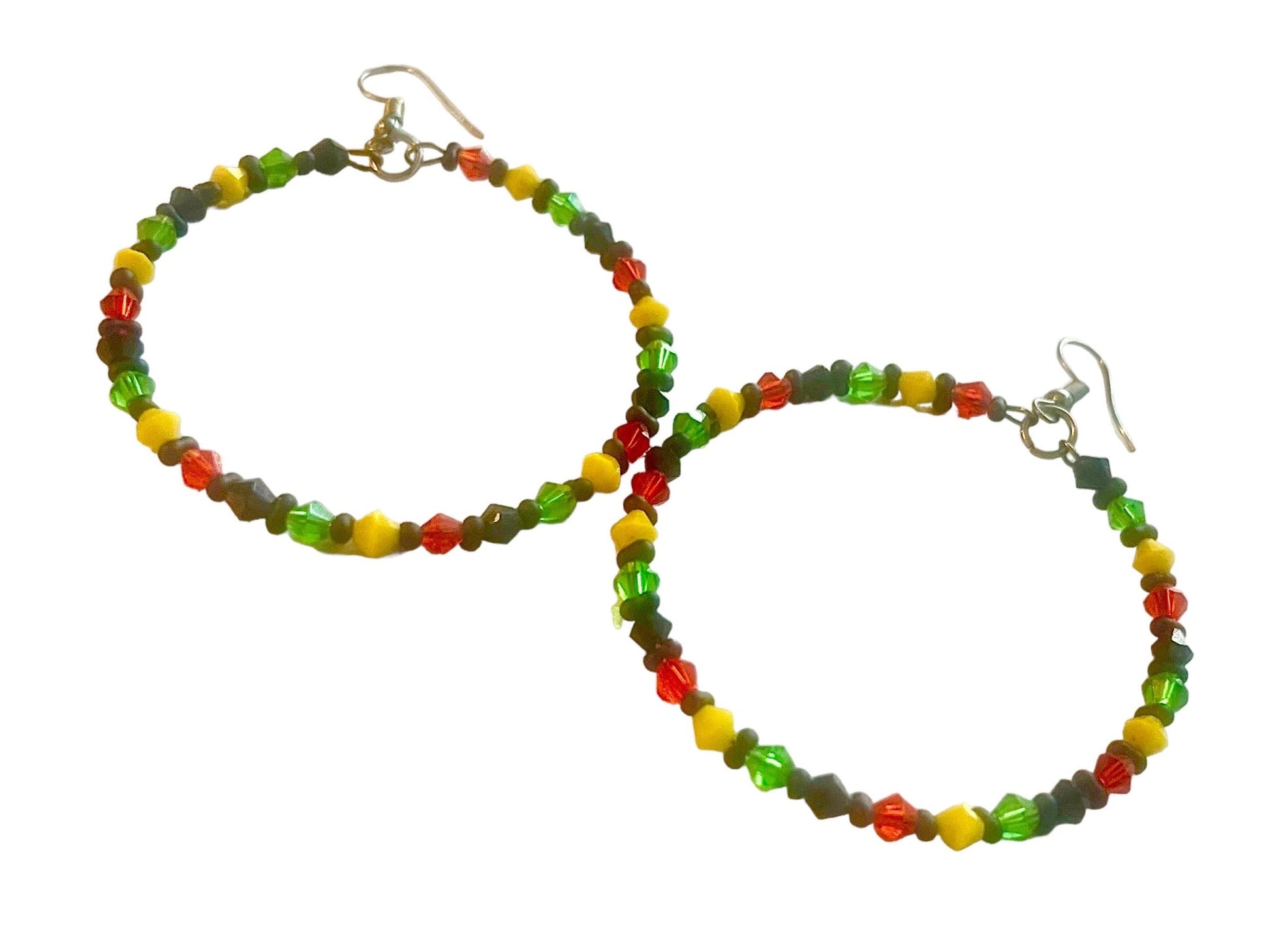 Handmade Swarovski Rasta Hoop Earrings - Sun Angel Jewelry